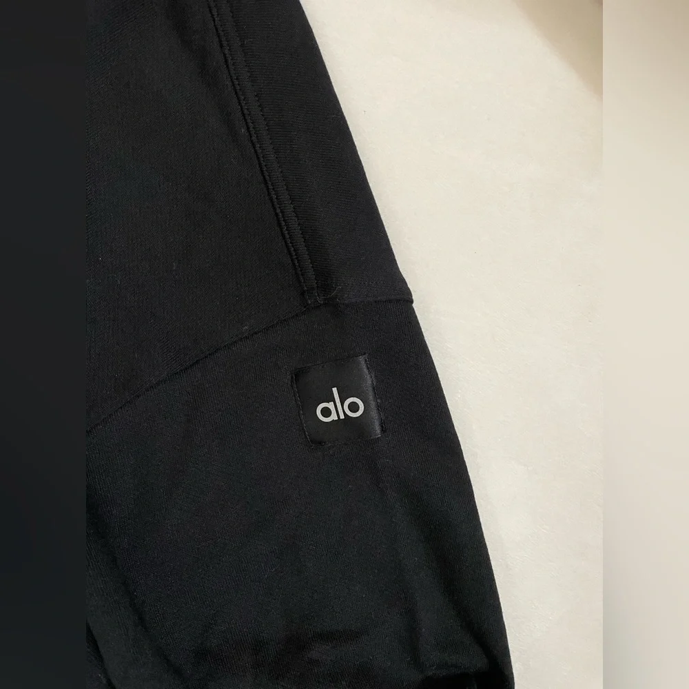 ALO Yoga NWT Hazy Mock Neck Pullover Black Cowl Neck Sweater Size S